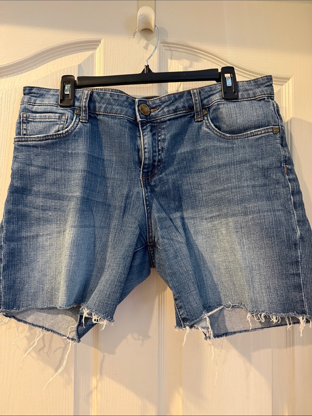 Kut from the Kloth Distressed Light Blue Denim Cutoff Shorts